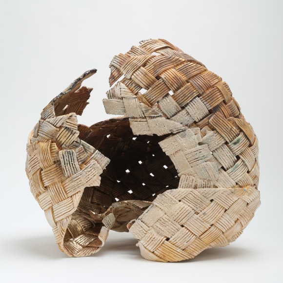Anina Major  Cowrie, 2020  Stoneware, gold luster and sand  30.5 x 30.5 x 30.5 cm / 12 x 12 x 12 in