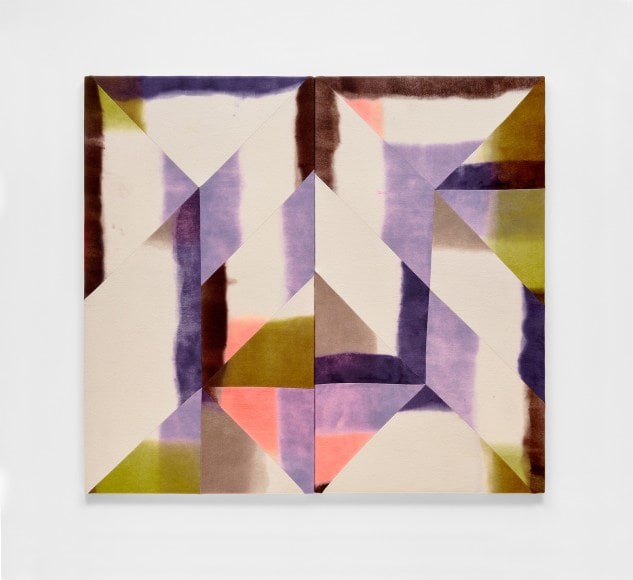 Wilder Alison (b. 1986)  Untitled, 2023  Dyed wool and thread  2 parts, each 140 x 77 cm | 55 x 30.5 in Total: 140 x 154 cm | 55 x 61 in