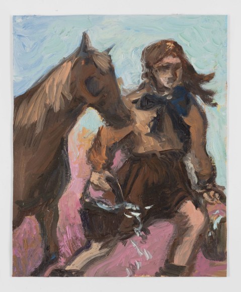 Jane Corrigan  Full buckets, 2020  Oil on unstretched canvas  23 x 19 cm / 9 x 7 1/2 in