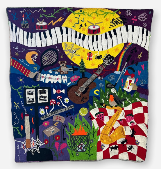 Kaylie Kaitschuck  Last Chair, 2022  Yarn embroidery on felt  155 x 140 cm / 61 x 55 in