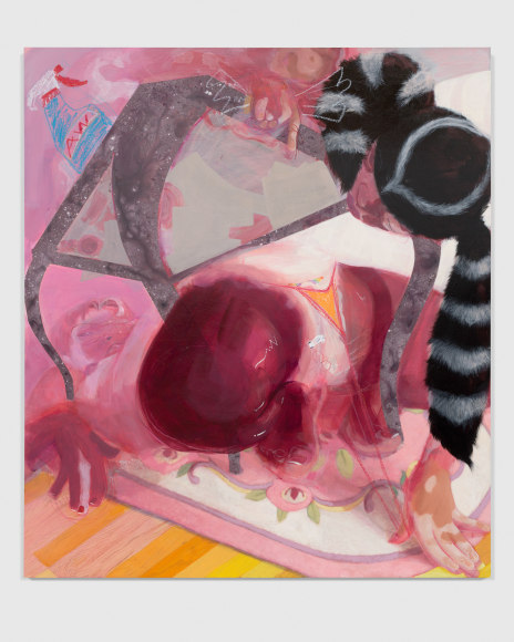 Autumn Wallace  Left on Re(a)d, 2021  Acrylic, oil, and pastel on PVC  91.5 x 81 cm / 36 x 32 in