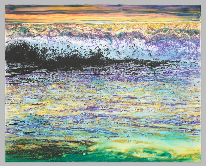 Ena Swansea (b. 1966, Charlotte, North Carolina, USA)  wave 2, 2019  Oil and acrylic on linen  142 x 178 cm / 56 x 70 in