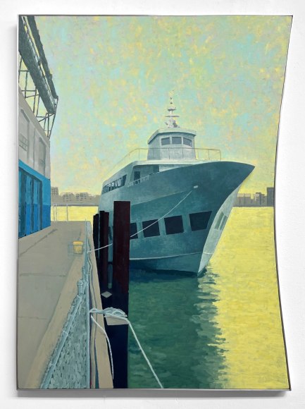 Masamitsu Shigeta  Ship 2, 2023  Oil on shaped wood panel and aluminum frame  84 x 61 cm | 33 x 24 inch