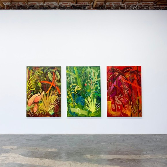 Juan Arango Palacios  Untitled (Jungle 1-3), 2022  Oil on canvas  121.9 x 182.8 cm / 48 x 72 in
