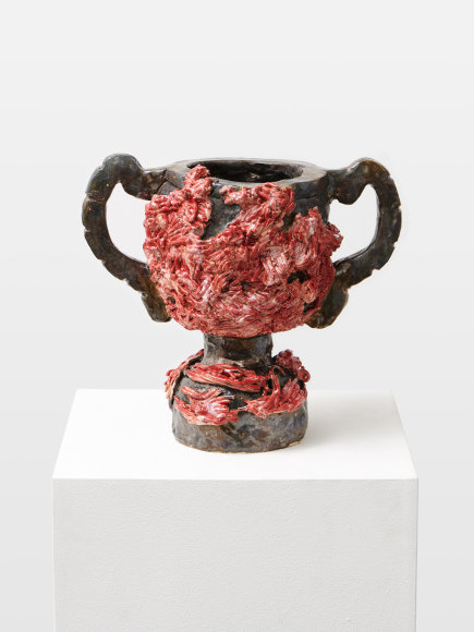 Dominika Bednarsky  Hackfleischpokal, 2022  Glazed ceramic  27.5 x 32 x 17.5 cm / 11 x 12 1/2 x 7 in