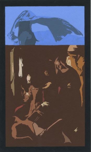 Cain - Draped figure in blue