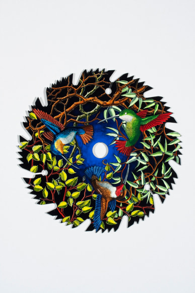 Untitled LR239 (tree branches, birds on saw blade)