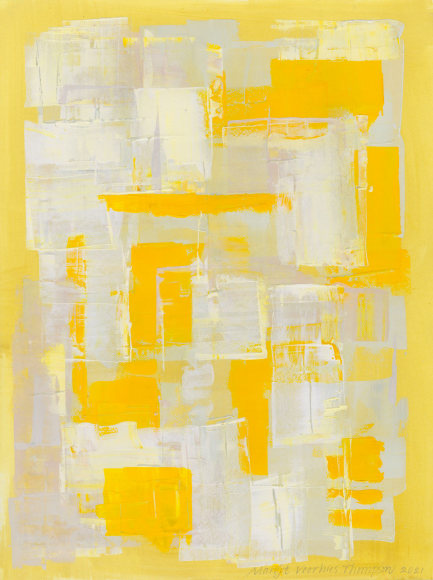 Margot Voorhies Thompson (b. 1948)  Desert Lichens, Boulders Plush OR, 2021