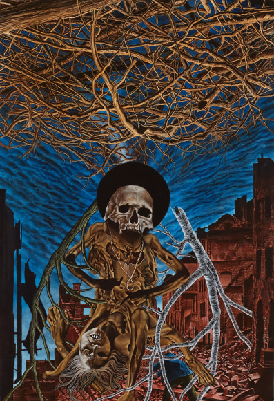 Eric Stotik - Untitled LR370 (skull and sticks) - 2020