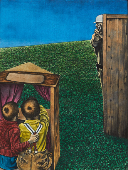 Eric Stotik (b. 1963)  Untitled LR359 (man with gun), 2020