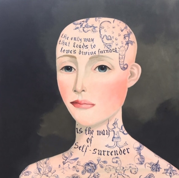 Anne Siems  Love's Divine Furnace, 2020  acrylic and mixed media on panel