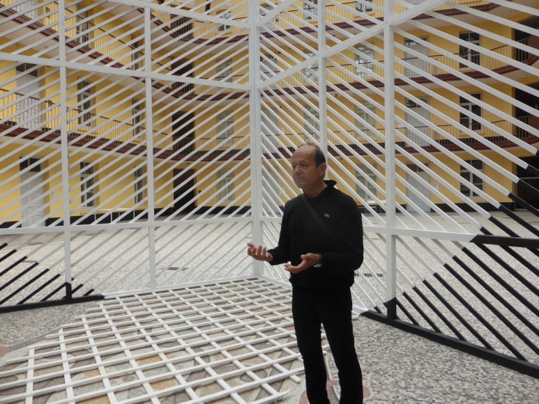 Details of Georges Rousse installation - Familistere de Guise, France 2015