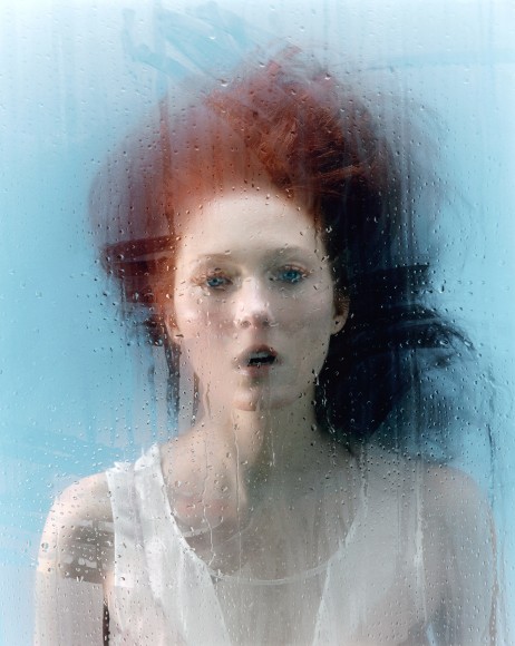 Sophie Delaporte, Early Fashion Work, Woman behind glass with condensation, Sous Les Etoiles Gallery