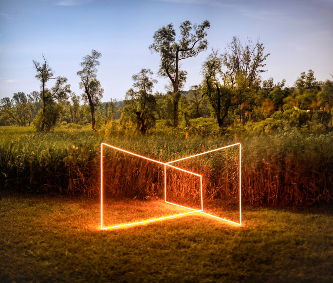 Barry Underwood, light, landscape, Linear Construction, Sous Les Etoiles Gallery