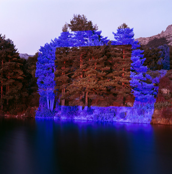 Javier Riera, light, projection, landscape, nature, Sous Les Etoiles Gallery