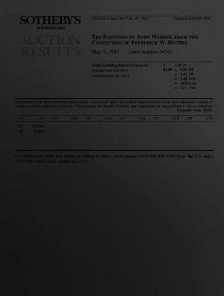 &quot;painting&quot; &quot;contemporary art&quot; &quot;modern art&quot; &quot;auction&quot; &quot;commodity&quot; &quot;wall street journal&quot; &quot;price list&quot; &quot;christie's&quot; &quot;sotheby's&quot;