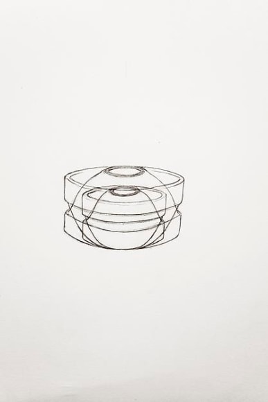  A Drawing of Two Heath Chowder Bowls (two sizes), Drawn Both Right Side Up and Up Side Down, 2013, 