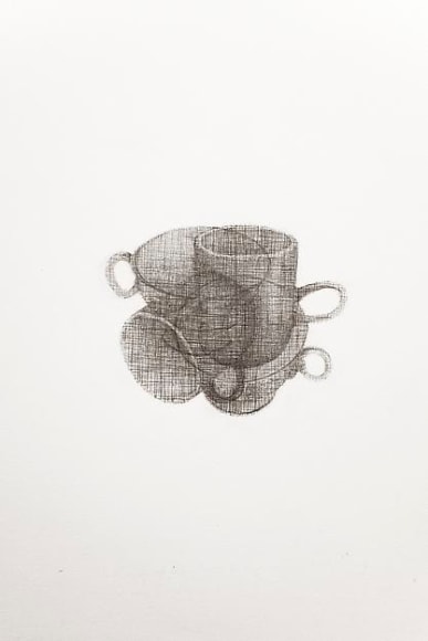  A Drawing of a Cup and a Mug, Both Drawn Twice, 2013, 