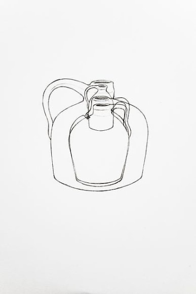  A Drawing of Four Jugs That Sat on My Desk a Long Time, 2013, 