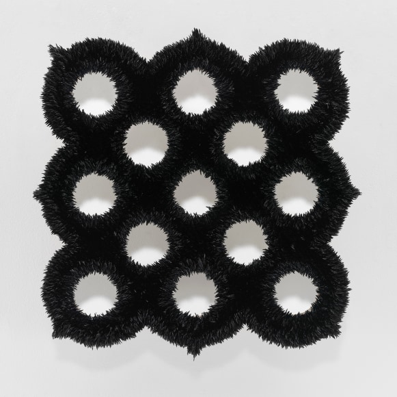 Donald Moffett, Lot 052015 (exo-spore 5, ivory black), 2015