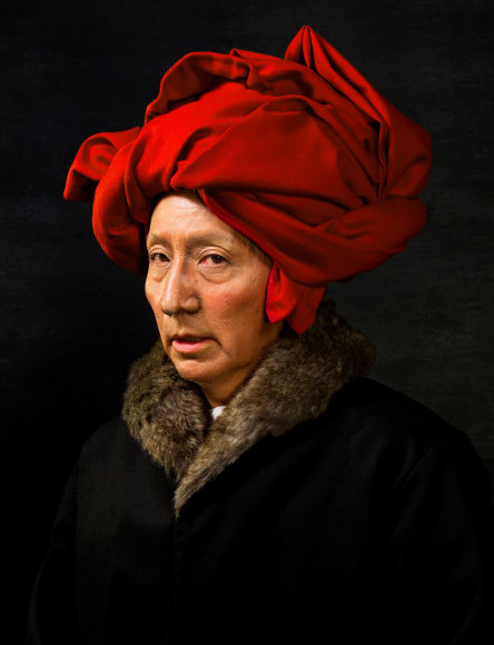 Yasumasa Morimura Self-Portraits through Art History (Van Eyck in a Red Turban), 2016/2018