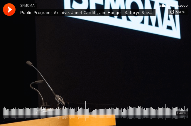 Artist talk with Steve Wolfe, Janet Cardiff, Jim Hodges, and Kathryn Spence