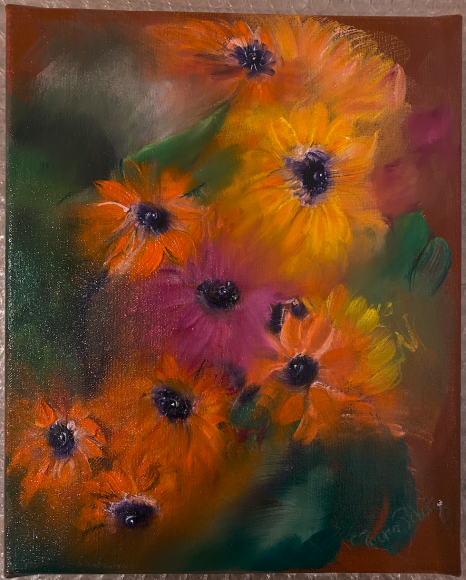 C&#039;ETAIT LE TEMPS DES FLEURS, 2024 &nbsp;, Oil and Oil Pastel on Canvas&nbsp;
