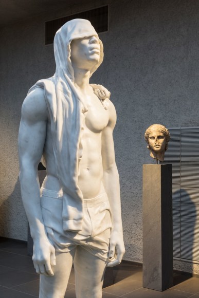 Reza Aramesh, Action 191: At 6:20 pm Sunday 2 April 2006, 2017 Hand carved Carrara marble,&nbsp;255 x 76 x 67 cm (100.4 x 29.9 x 26.4 in),&nbsp;2 unique editions + AP&nbsp;