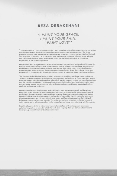 Reza Derakshani: I PAINT YOUR GRACE, I PAINT YOUR PAIN, I PAINT LOVE