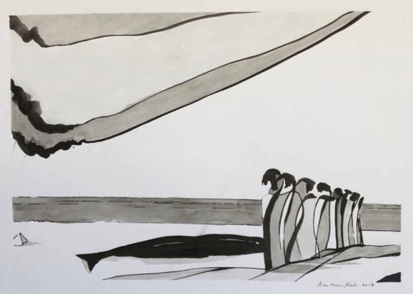 The Fish, 2018, Pen, china ink and felt on paper