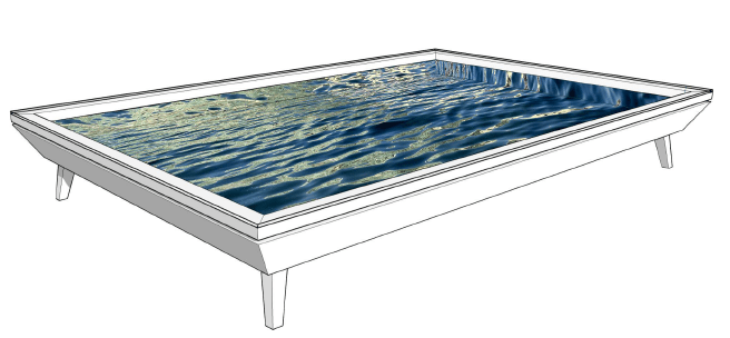 Persian Gulf, Dubai, 55&rdquo; Monitor, wood, mirror, glass&nbsp;&nbsp;