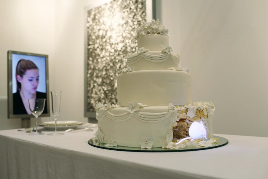 Dinner for Two: Wedding Cake, 2013, Mixed media installation