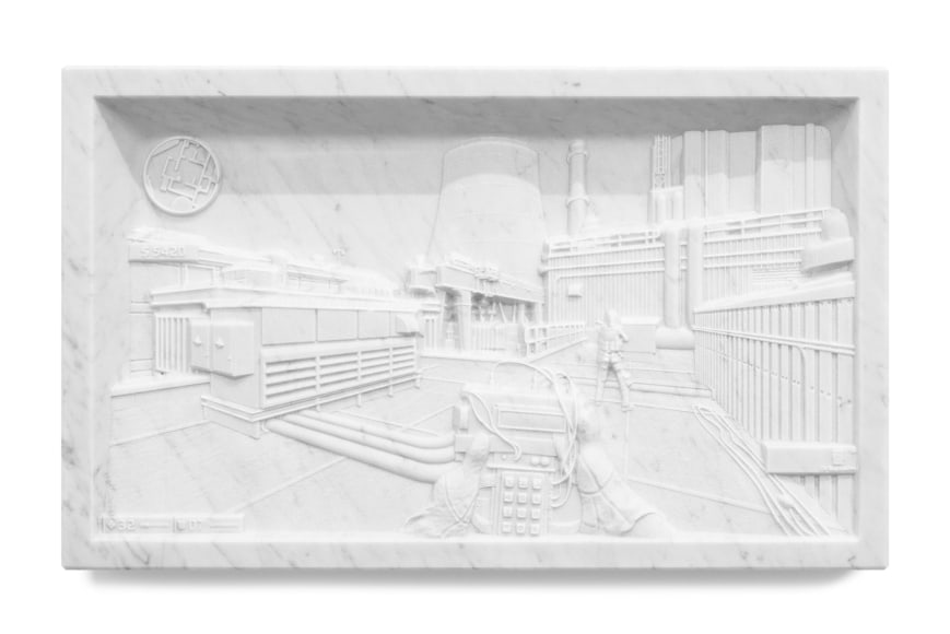 Untitled (Counter-Strike Nuke 10) 2018, Curved Marble