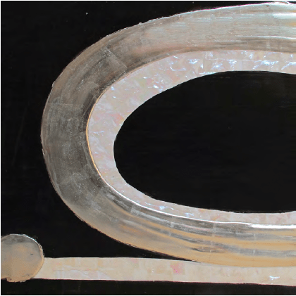 Chanel Study in White Gold and Pearl, 2012, White gold leaf, mother of pearl inlay, lacquer, resin, on wood panel