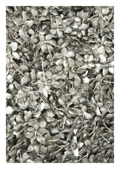 Gates of Narcissus: Motherboard Diptych I&nbsp;(detail), 2012, Steel, cast metal, leather in artist&#039;s frame