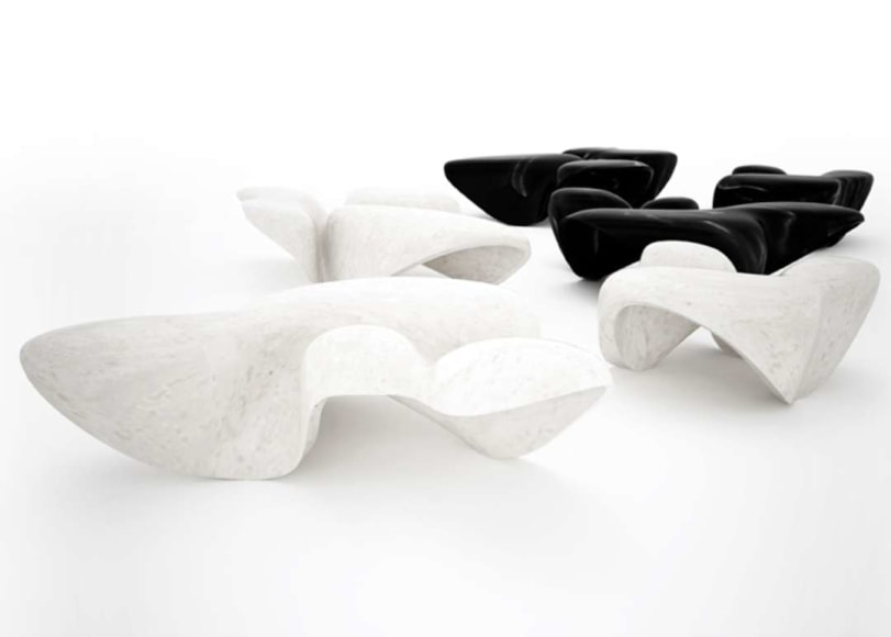 Mercuric Table Collection,&nbsp;2013, Nero Marquina Bianco di Covelano Vena Oro