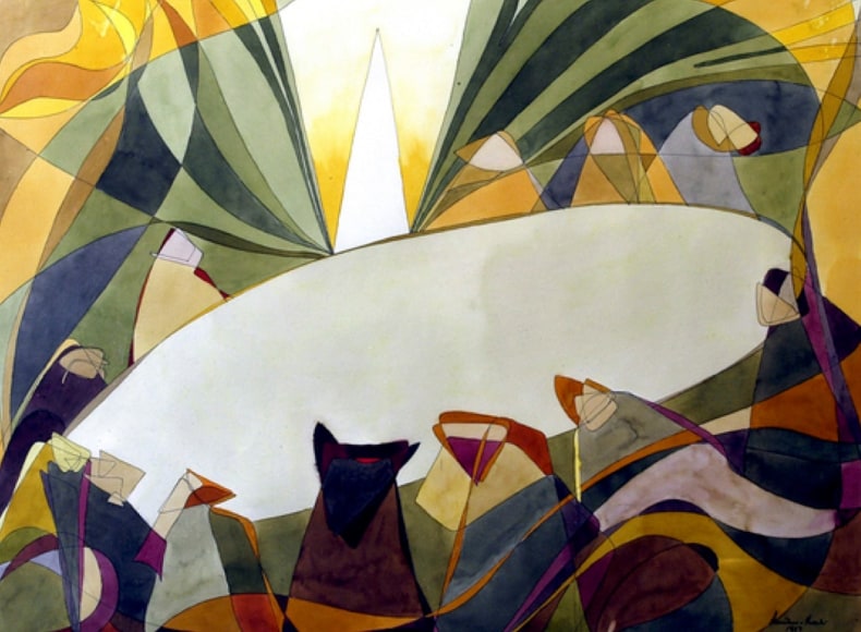 The Last Supper (La Cene), 1987, Pen, ink &amp;amp; water colour on paper