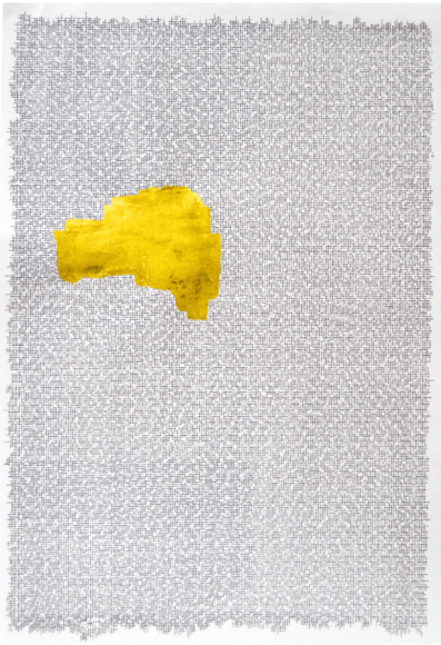 Yourself to yourself (Rumi), 2019, Pen &amp;amp; Gold on Paper