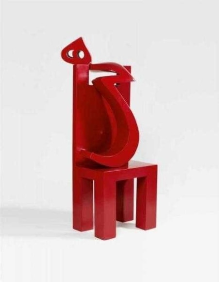 Parviz Tanavoli, Red Heech and Chair, 2007