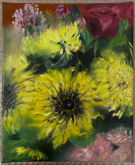 C&#039;ETAIT LE TEMPS DES FLEURS, 2024 &nbsp;, Oil and Oil Pastel on Canvas&nbsp;