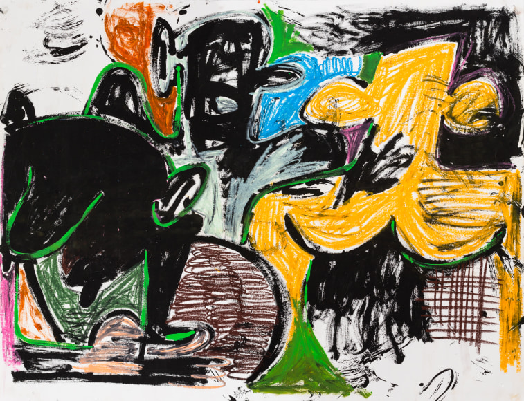 Regiland Sylvester II, Distraction, 2017, Acrylic and oil pastel on paper, 97.79 x 127 cm