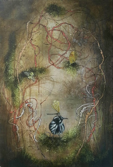 &quot;you know it is this way...&quot;, 2017, oil on marble plastered jute on panel