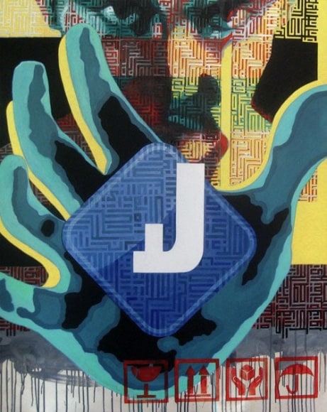 No!, 2011, Acrylic and pen on canvas