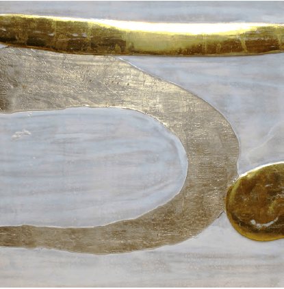 Chanel Study for Costa Mesa, 2012, Gold leaf, white gold leaf, lacquer, resin, on wood panel