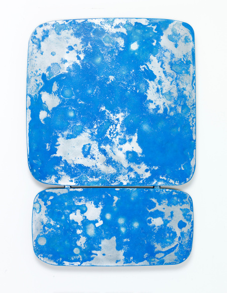 Some Kinda Blue Over Some KInda Blue, 2019, Steel canvas, patina, matte clear finish
