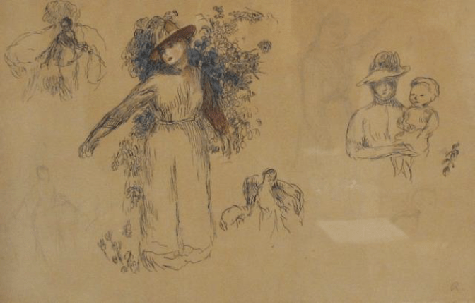 Pierre Auguste Renoir, Etude: Femme Au Jardin