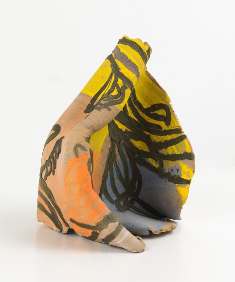 Portrait en Vert avec &nbsp;T&acirc;che&nbsp;Orange, 2014, Ceramic