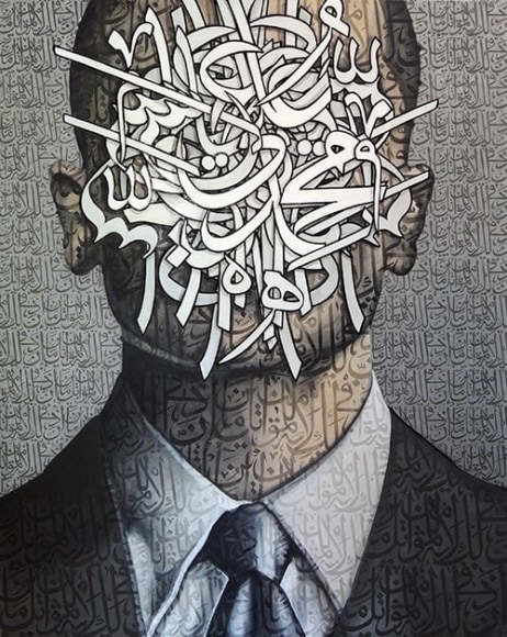 I.D. 1, 2017, House paint, marker pen and charcoal on canvas