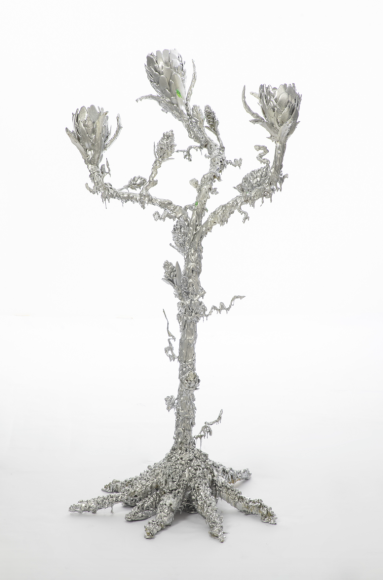 FROZEN CANDELABRA, 2024, Resin, Plastic and Chrome Metal