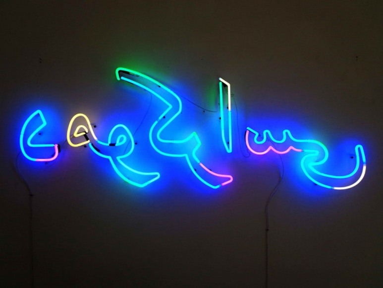 Democracy, 2014, Illuminated glass tubes